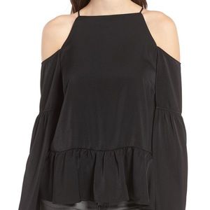 NWT Chelsea28 Black High Neck Cold Shoulder